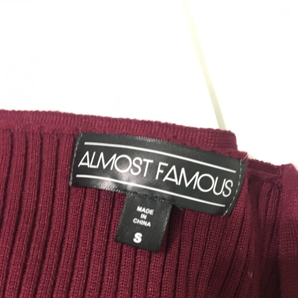 Burgundy Long sleeve open shirt